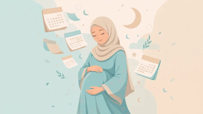 حساب الحمل من آخر دورة — أم حامل مع تقويم لحساب موعد الولادة