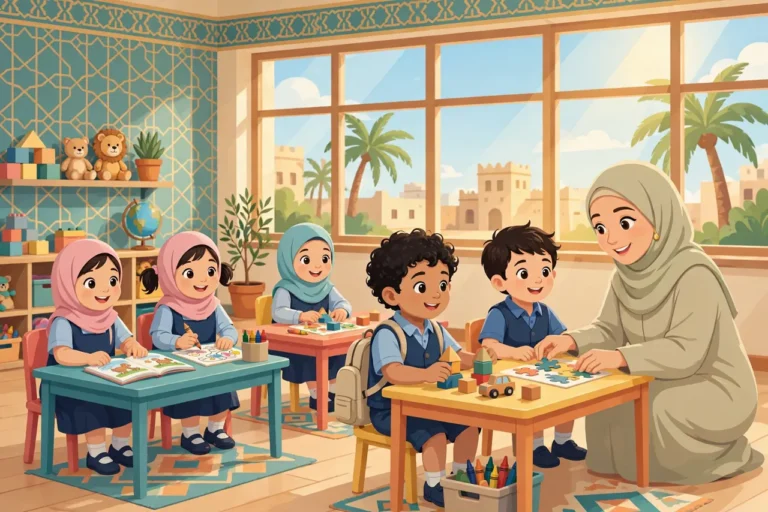 أطفال في روضة سعودية — عمر القبول في نظام نور