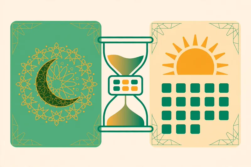 حساب العمر بالهجري والميلادي - توضيح الفرق بين التقويم الهجري القمري والميلادي الشمسي